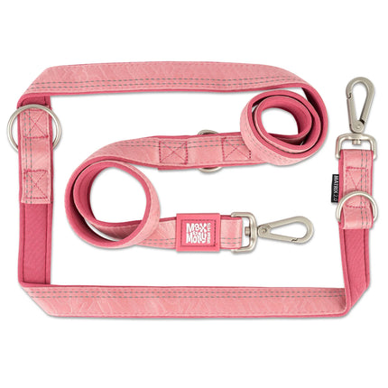 Max&Molly Multi Function Leash Matrix 2.0 Rose - adjustable dog leash, reflective, pastel pink