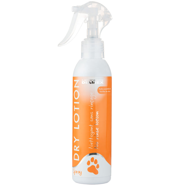 Diamex Dry Lotion Spray - dry shampoo for fur, no rinse, with lemon oil