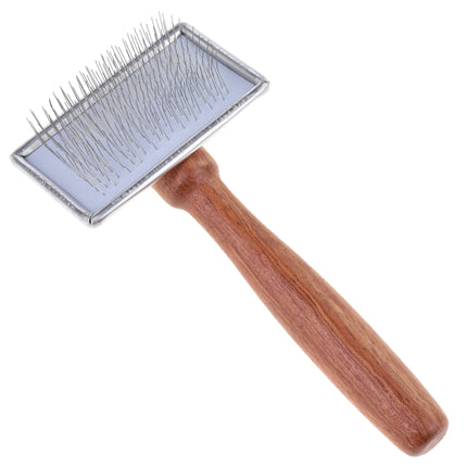 Madan Slicker Brush - professional poodle slicker brush with a wooden handle