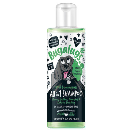 Bugalugs All in 1 Shampoo - dog shampoo with conditioner, reduces shedding, concentrate 1:10