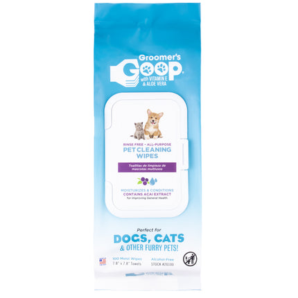 Groomer's Goop Pet Cleaning Wipes 100 pcs - wipes for cleaning dogs and cats