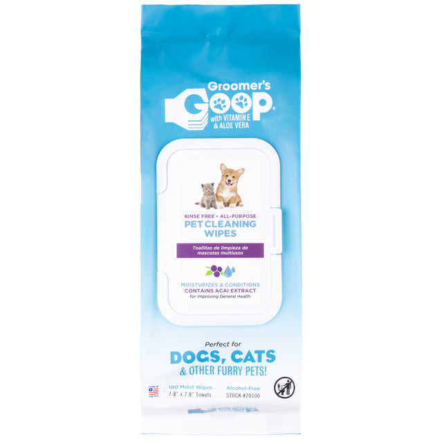 Groomer's Goop Pet Cleaning Wipes 100 pcs - wipes for cleaning dogs and cats