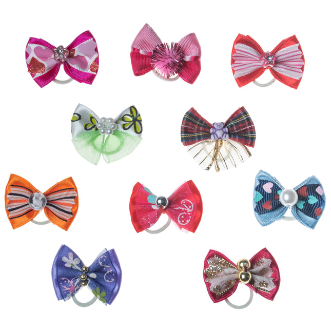 Groom Professional Mixed Colors Bow Pack 100 pcs - Cute Bows for Dogs