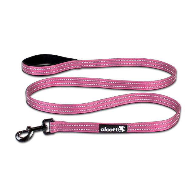 Alcott Adventure Leash 180cm Pink - reflective tape leash for dogs, pink