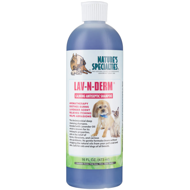 Nature's Specialties Lav - N - Derm Shampoo - Soothing Antibacterial Shampoo for Dogs and Cats, Concentrate 1:50