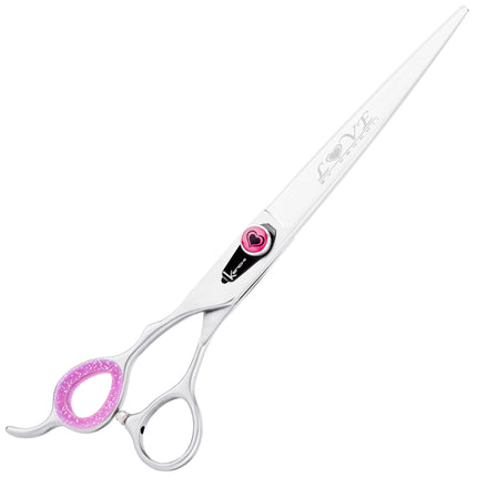 Kenchii Love Lefty Straight Scissors - professional left-handed grooming scissors with an ergonomic handle, straight design