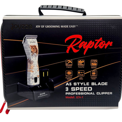 Joyzze Raptor Pro Cordless - professional, running cordless clipper with 1 battery, case, and blade