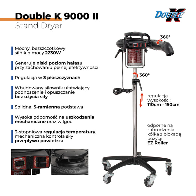 Double K ChallengAir 9000 II Stand Dryer - professional stand dryer with adjustable airflow and temperature control