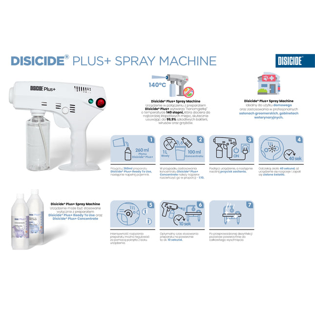 Disicide Plus+ Spray Machine - Professional Sprayer / Steam Disinfection Gun