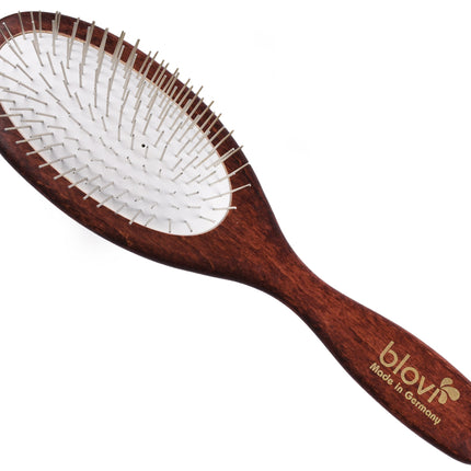 Blovi Wood Pin Brush - large, oval brush with short pins