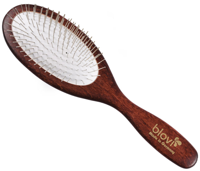 Blovi Wood Pin Brush - large, oval brush with short pins