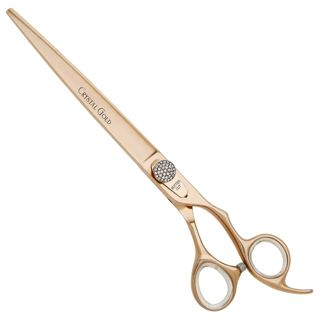 Geib Crystal Gold Curved Scissors - professional grooming scissors made from Japanese stainless steel, curved