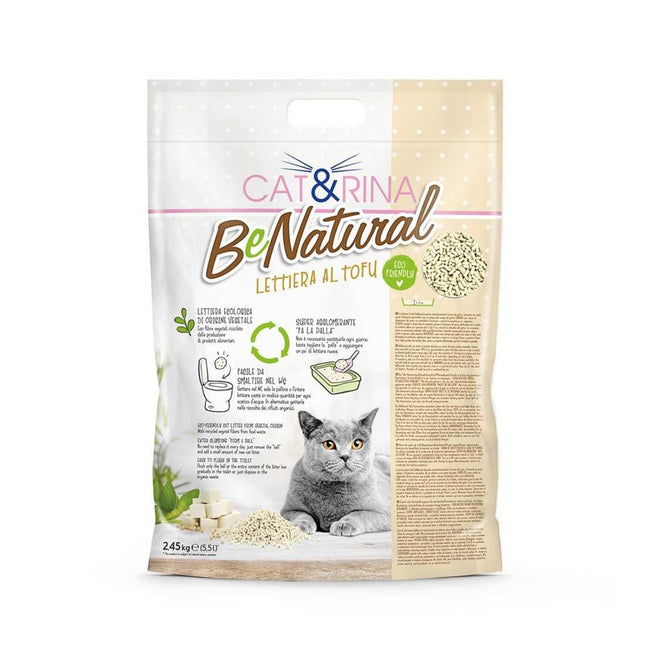 Cat&Rina BeNatural Tofu Litter Classic - plant-based cat litter, clumping, biodegradable pellets - 5.5L (2.45kg)