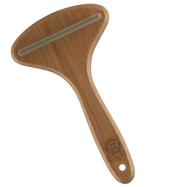 Mikki Bamboo Anti-Tangle Rake - bamboo comb with medium tooth spacing and rotating pins