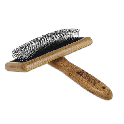 Bamboo Groom Slicker Brush - bamboo slicker brush for large breed dogs and cats