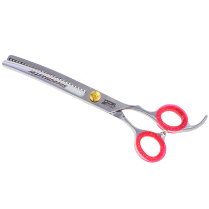 P&W Speed Master Curved Chunker - professional, sturdy curved thinning shears with 26 teeth, recommended for Asian Style grooming.