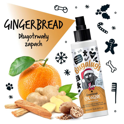 Bugalugs Gingerbread Cologne Christmas Edition - scented spray for dogs, with the fragrance of holiday gingerbread