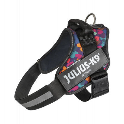 Julius - K9 IDC Powerharness Mixed Hearts - high-quality harness for dogs in colorful hearts design