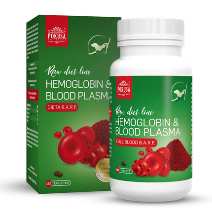 Pokusa RawDietLine Hemoglobin & Blood Plasma 120tbl. - supplement to address iron and amino acid deficiencies in the diet of dogs and cats.