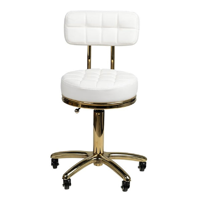 Activ Gold AM - 961 - gold rolling chair with quilted seat, white