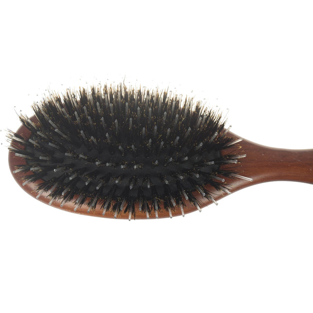 P&W Dog Stylist Brush - wooden, oval brush made with natural boar bristles and nylon blend