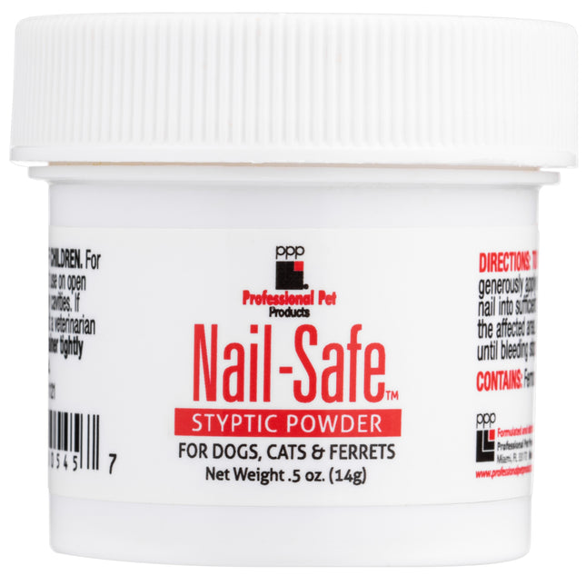 PPP Nail Safe Styptic Powder - powder for stopping bleeding when trimming the nails of dogs, cats, and ferrets.