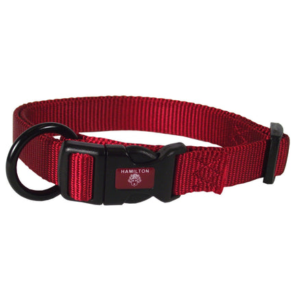 Hamilton Classic Adjustable Collar - nylon collar with smooth circumference adjustment, for small and medium breed dogs