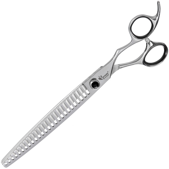 Groom Professional Artisan Chomper Convex Blender Scissors - single-sided thinning shears with convex blades, prismatic grind on each tooth, 26 teeth