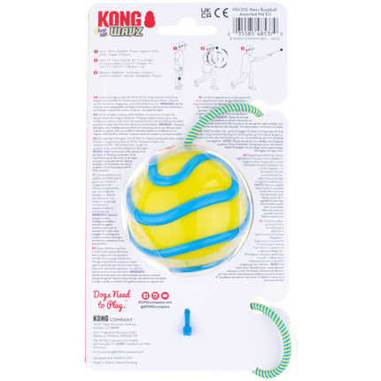 KONG Wavz Bunji Ball M - dog ball with elastic cord, floating fetch toy