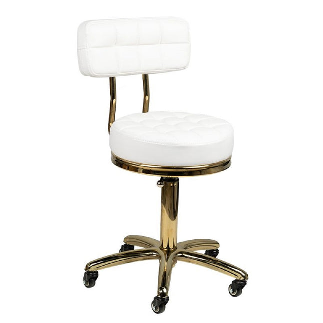 Activ Gold AM - 961 - gold rolling chair with quilted seat, white